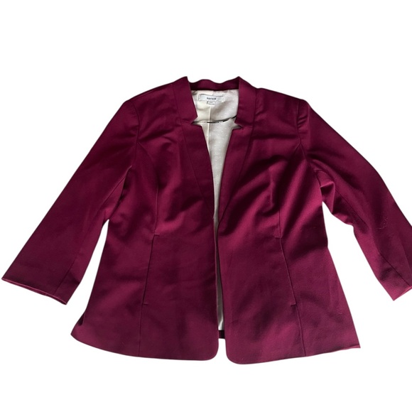 Women's Marni Notched Collar Blazer - Burgundy - Picture 2 of 7
